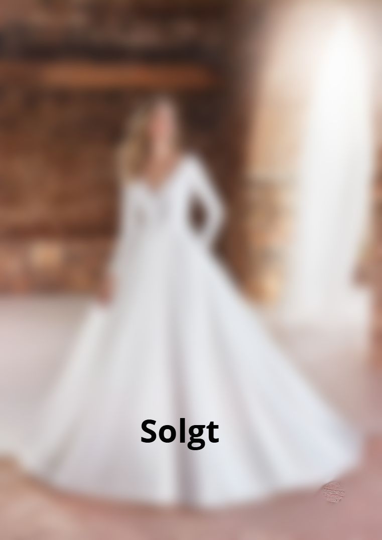 Mikado brudekjole med lange ærmer dyb ryg White One bridal