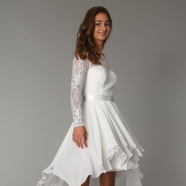 Billig konfirmand kjole på tilbud Real silk Lilly partyline