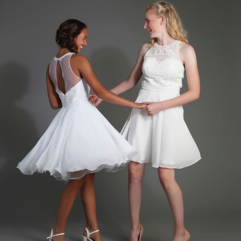 Billig konfirmand kjole på tilbud Luxux Real silk Lilly partyline