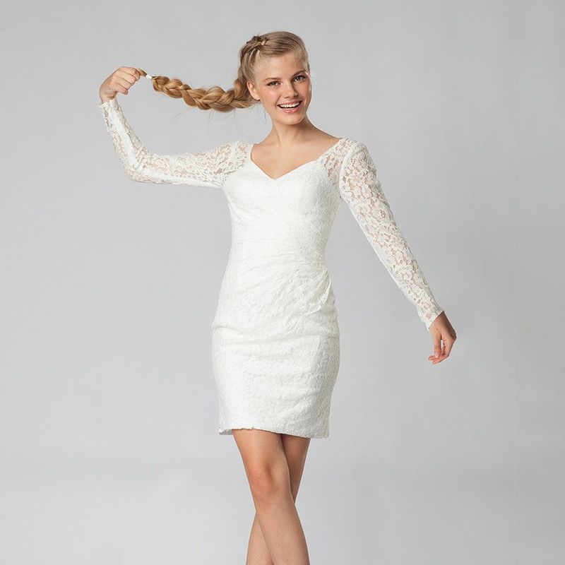 Billig konfirmand kjole på tilbud Luxux Real silk Lilly partyline